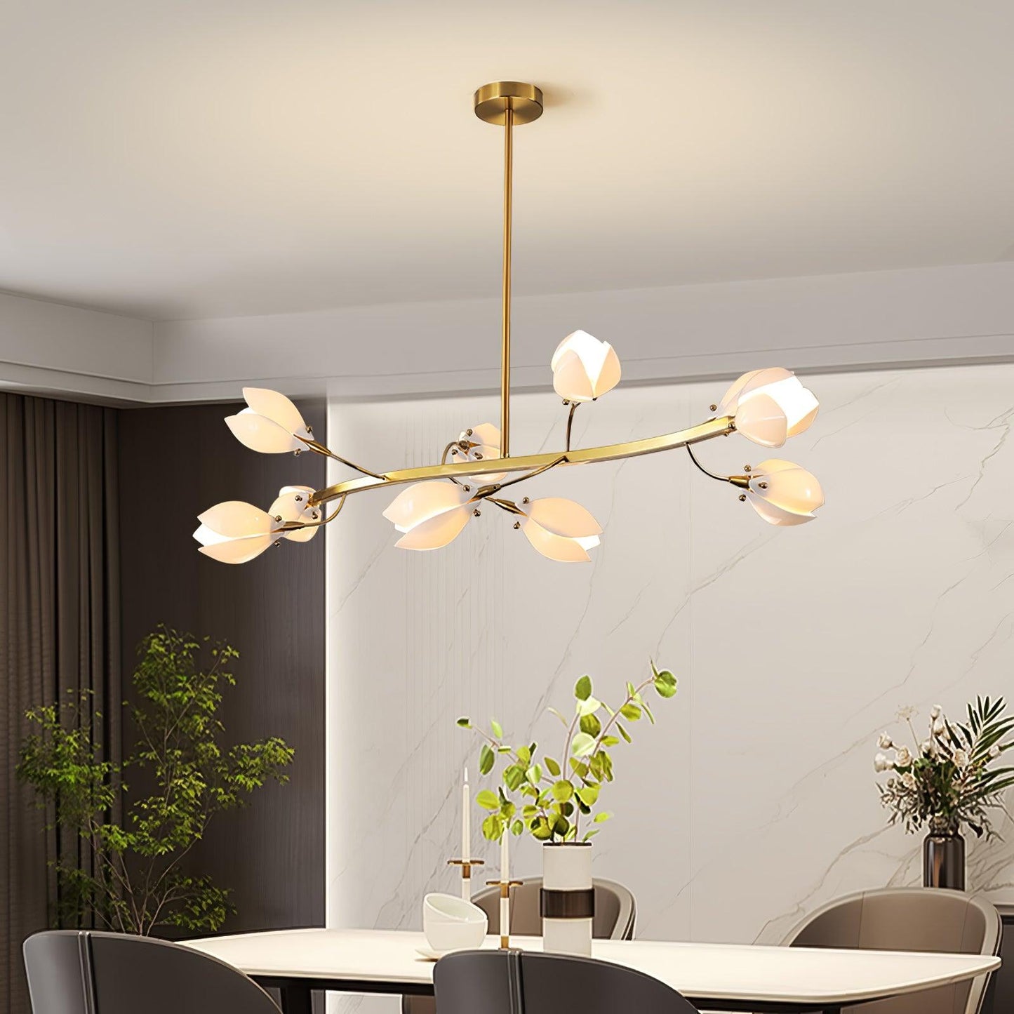 Porcelain Magnolia Elegant Chandelier