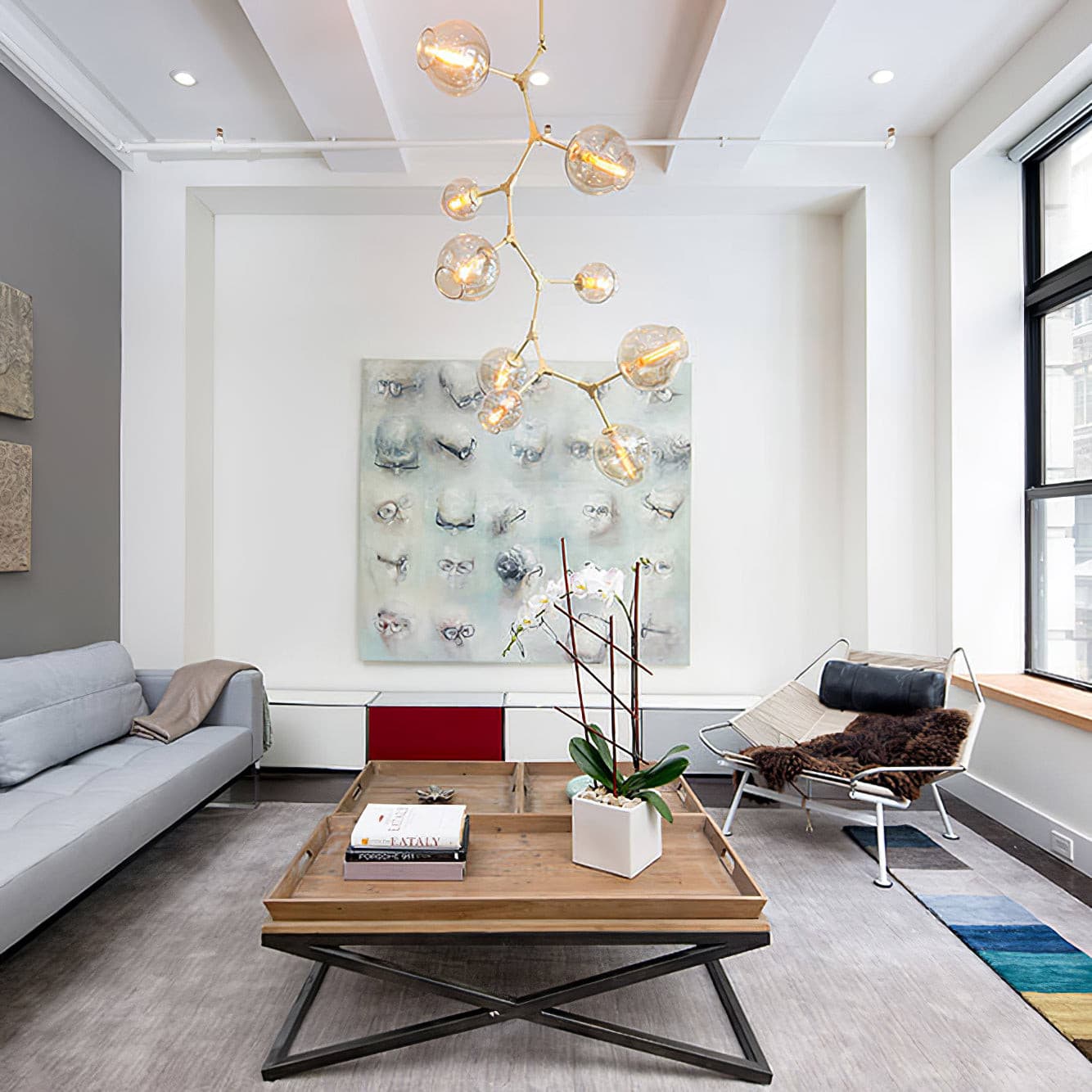 Perry Globe Vertical Chandelier