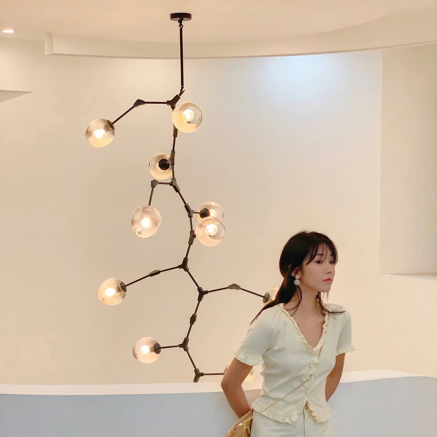 Perry Globe Vertical Chandelier