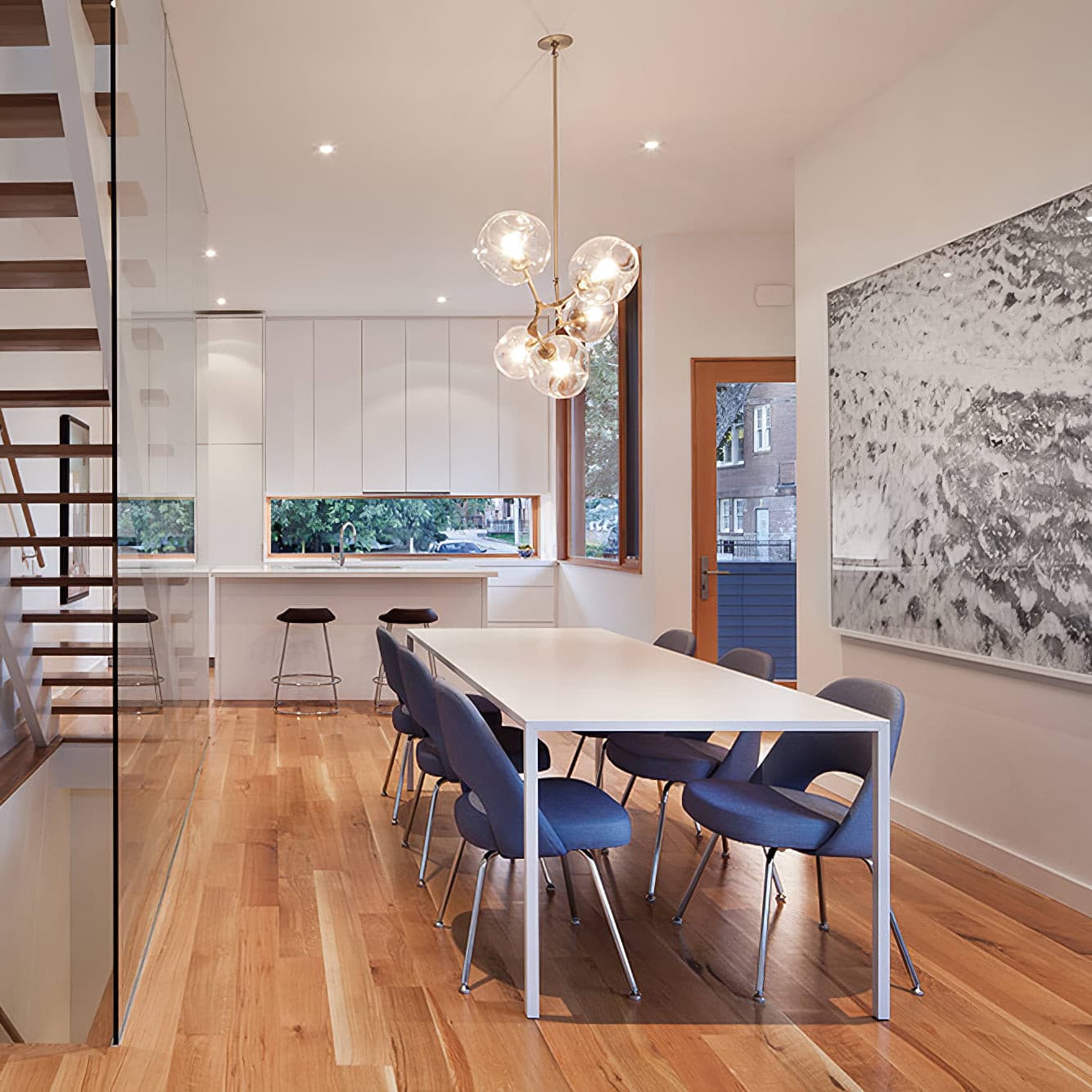 Perry Globe Vertical Chandelier