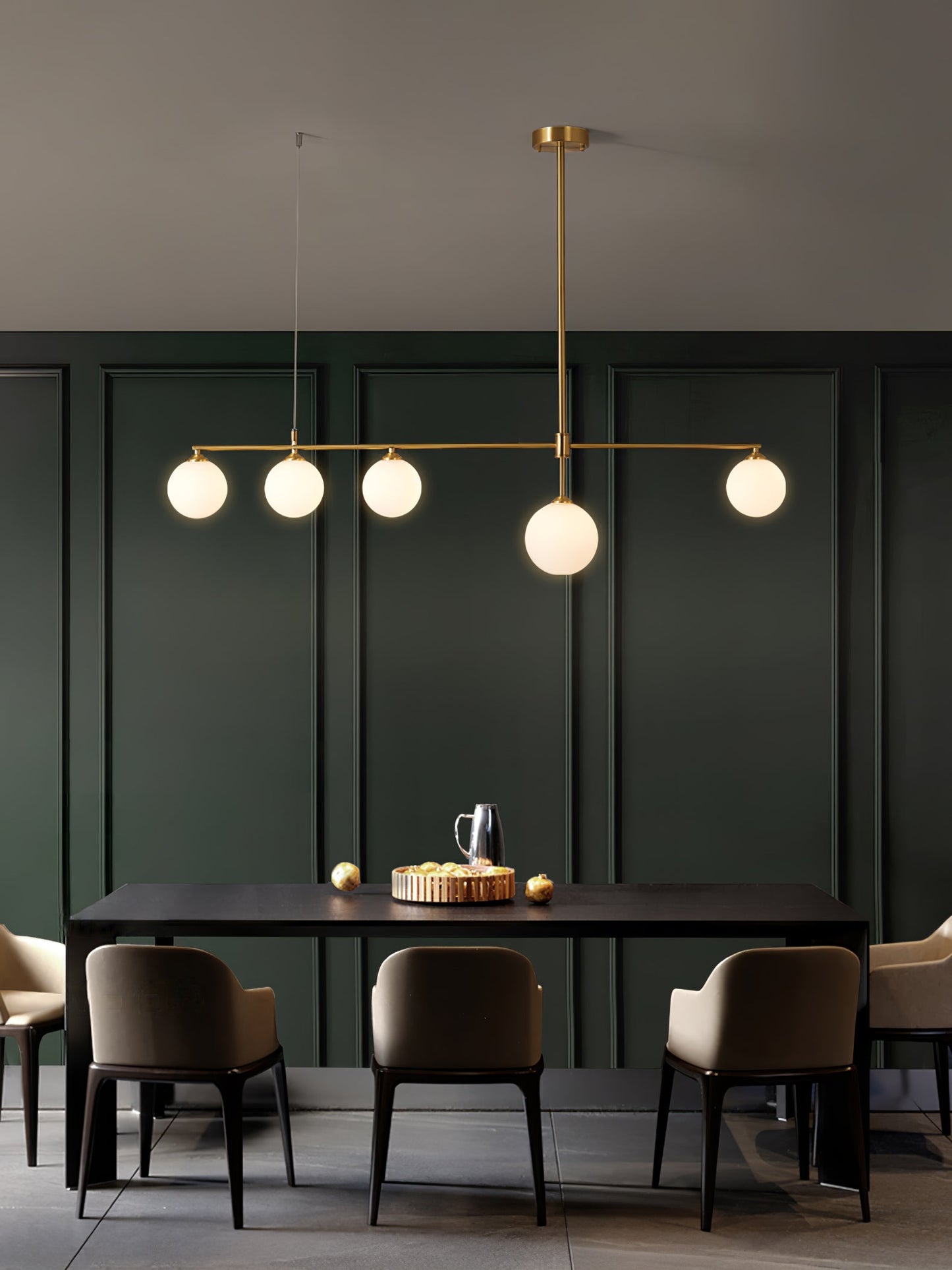 Brass Globe Chandelier