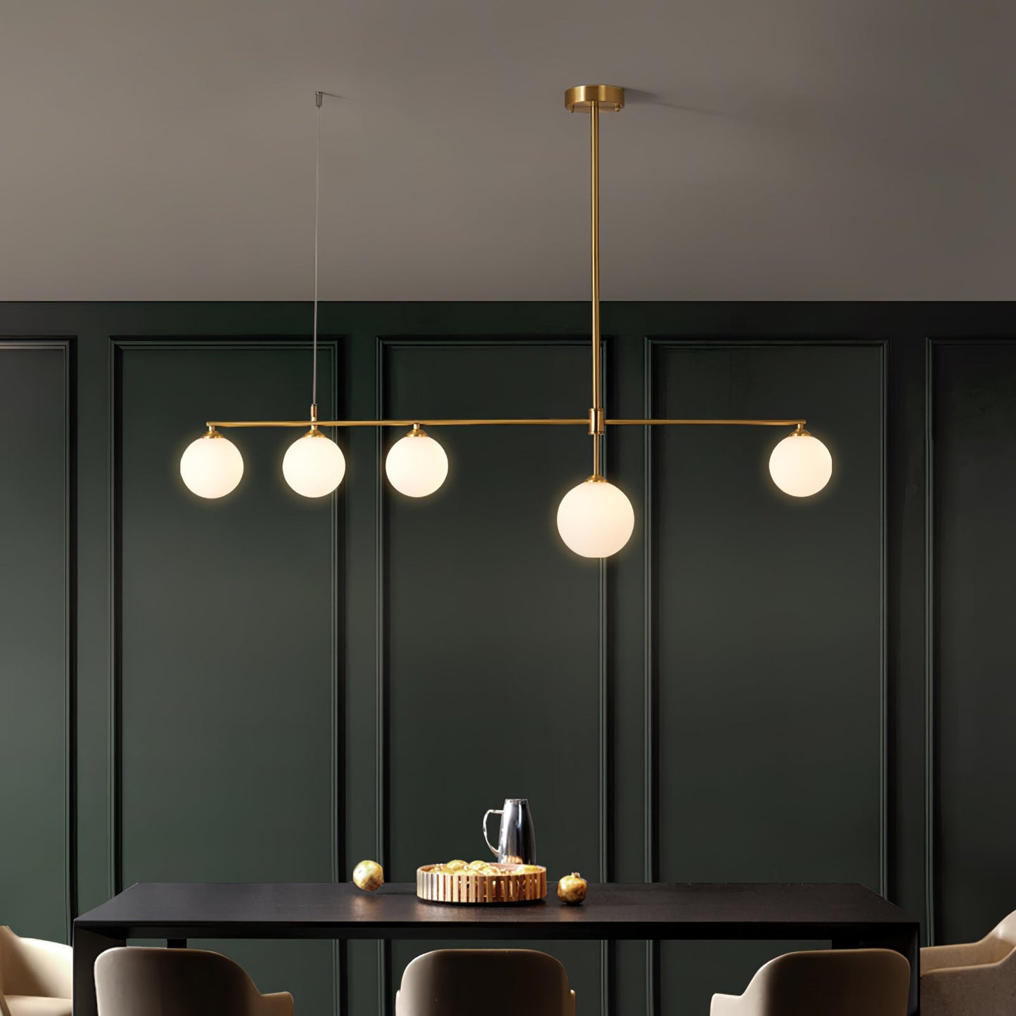 Brass Globe Chandelier