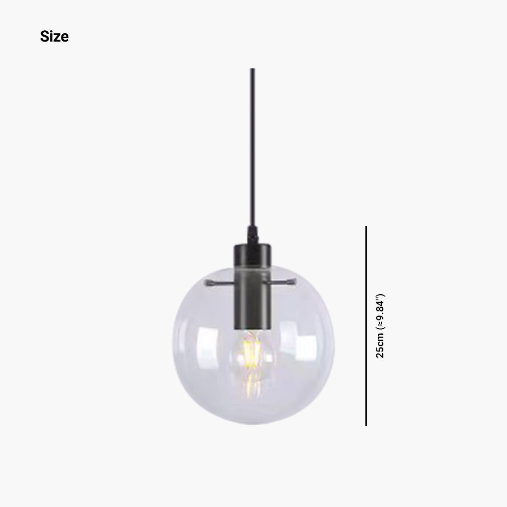 Pendant Light Modern Minimalist Bubble, Iron & Glass
