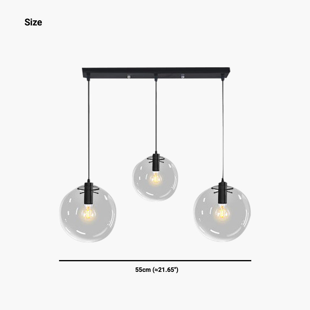Pendant Light Modern Minimalist Bubble, Iron & Glass