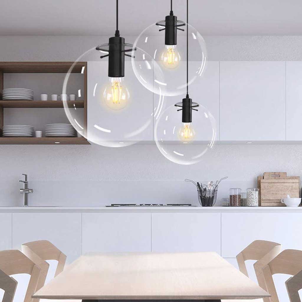 Pendant Light Modern Minimalist Bubble, Iron & Glass