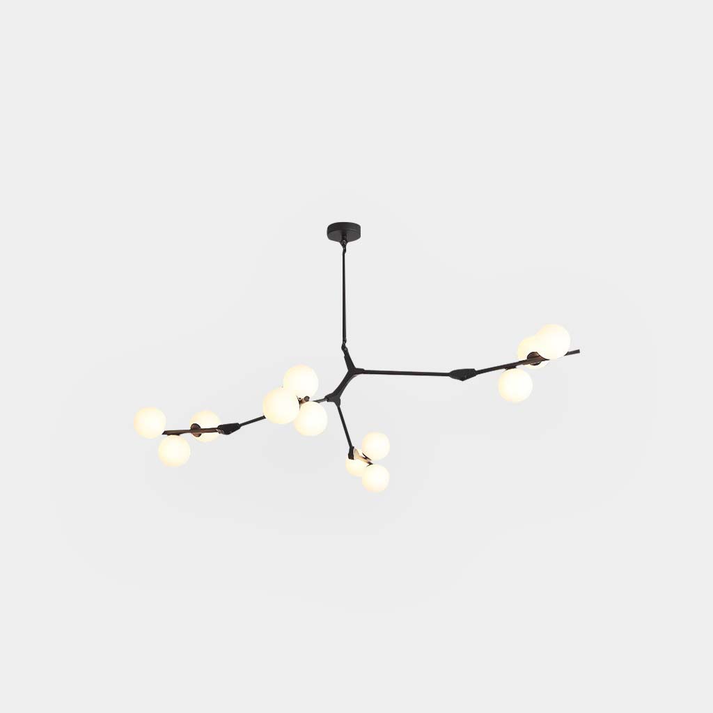 Chandelier Nordic Elegant Branch Bubble Glass Ball, Black / Gold