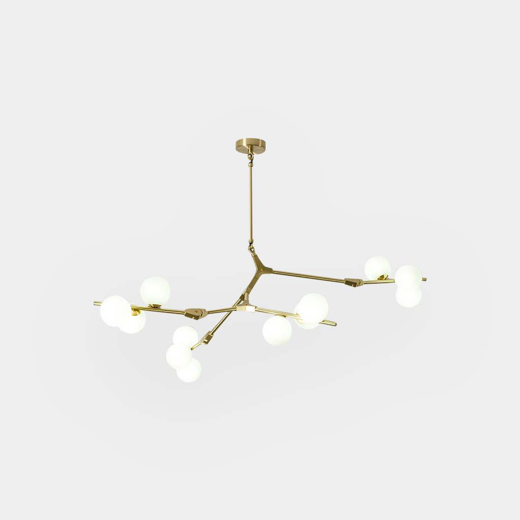 Chandelier Nordic Elegant Branch Bubble Glass Ball, Black / Gold