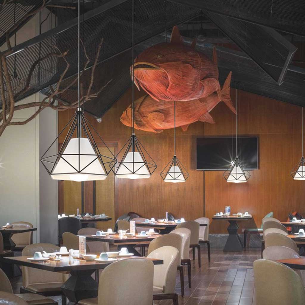 Pendant Light Vintage Iron Frame