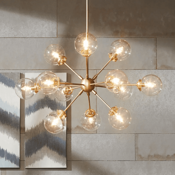 Carson - Modern Chandelier with 12 Large Glass Bulbs