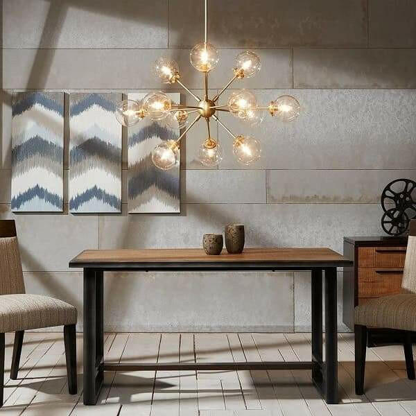 Carson - Modern Chandelier with 12 Large Glass Bulbs