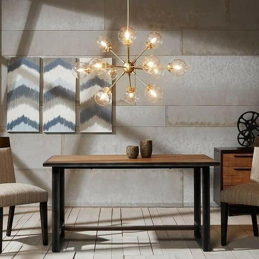 Carson - Modern Chandelier with 12 Large Glass Bulbs