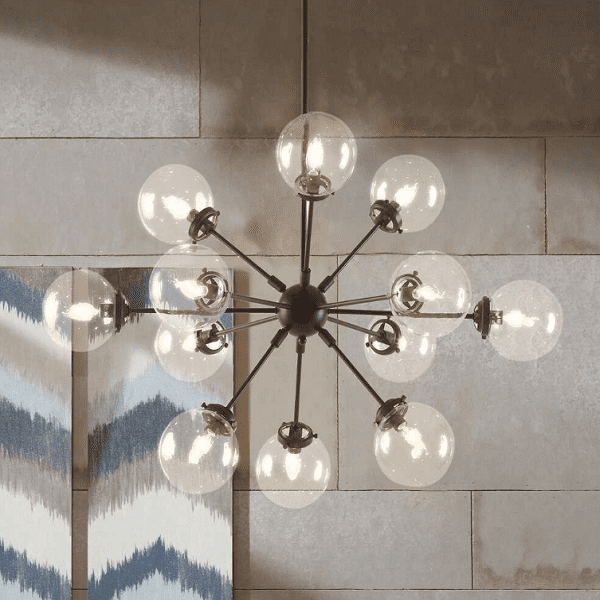 Carson - Modern Chandelier with 12 Large Glass Bulbs