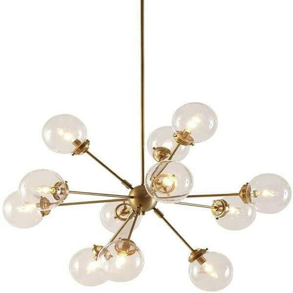 Carson - Modern Chandelier with 12 Large Glass Bulbs