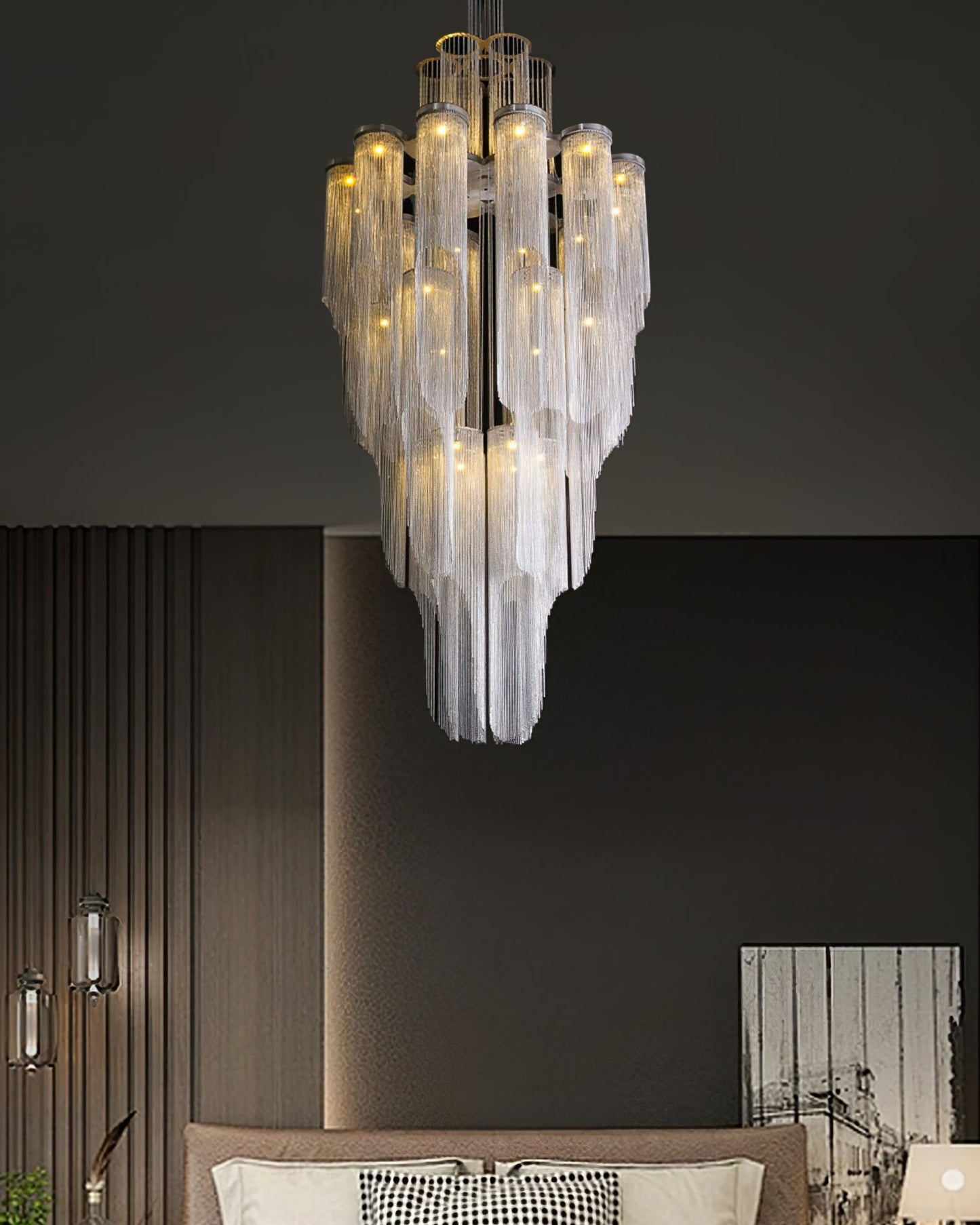 Cascade Silver Chandelier