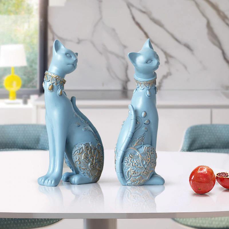 HomeQuill‚Ñ¢ Luxury Cat Figurine (Set of 2) - Nordic Side - 