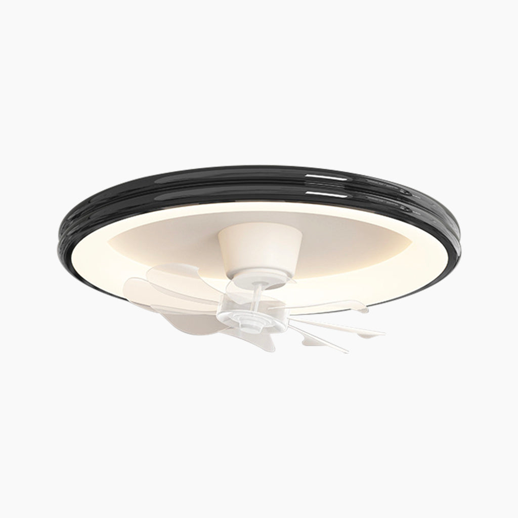 Ceiling Fan with LED Bright Light Flush Mount Cream, 5 Colors
