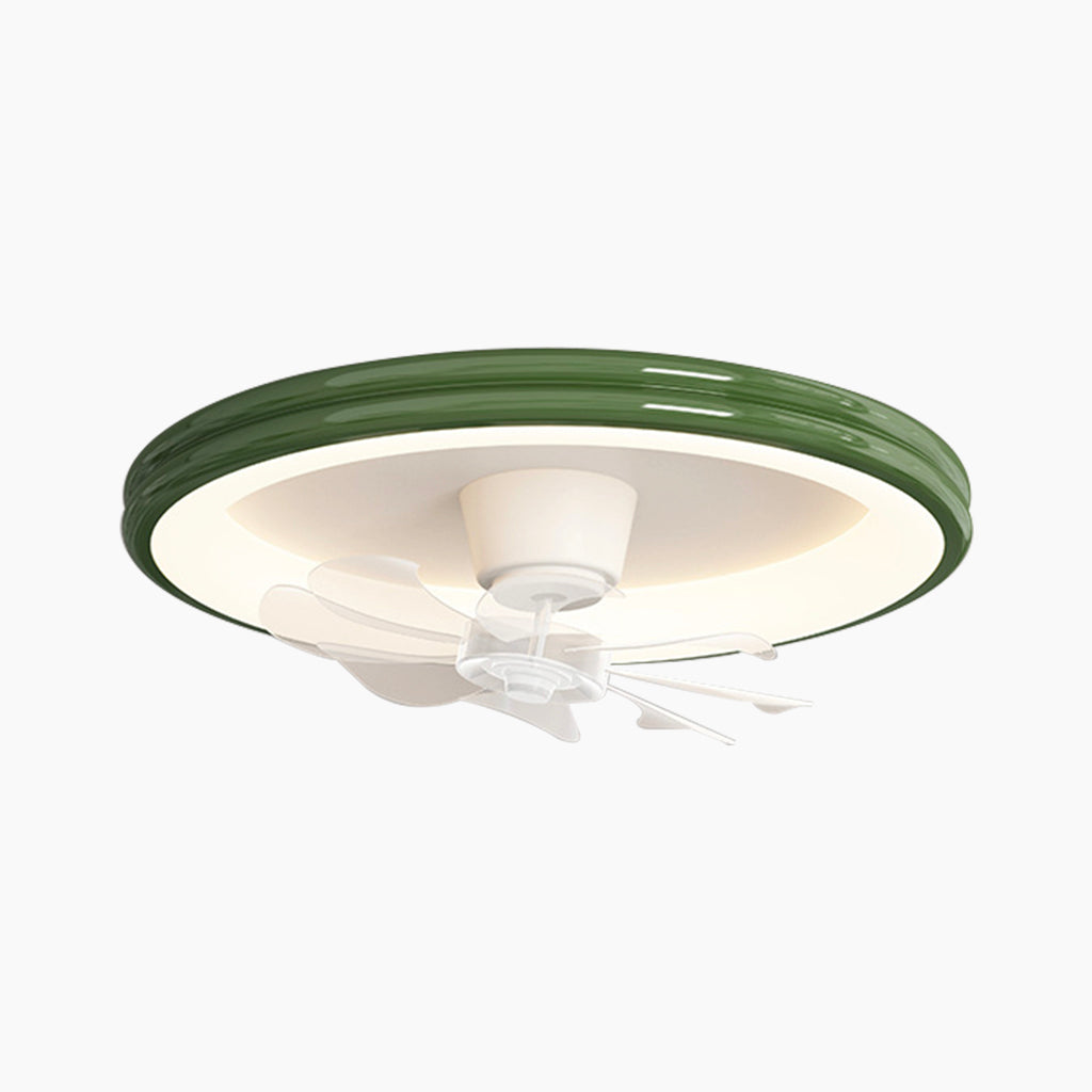 Ceiling Fan with LED Bright Light Flush Mount Cream, 5 Colors