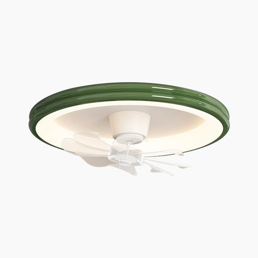Ceiling Fan with LED Bright Light Flush Mount Cream, 5 Colors