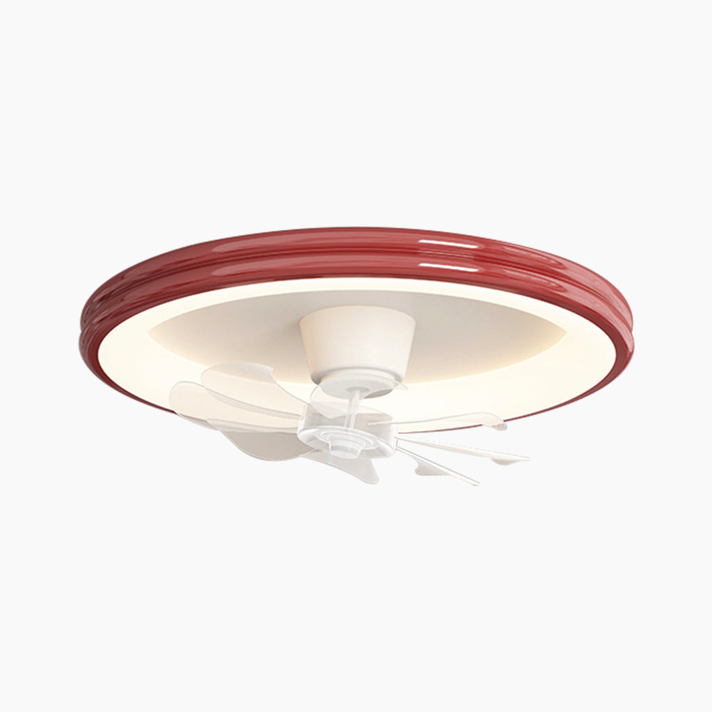 Ceiling Fan with LED Bright Light Flush Mount Cream, 5 Colors