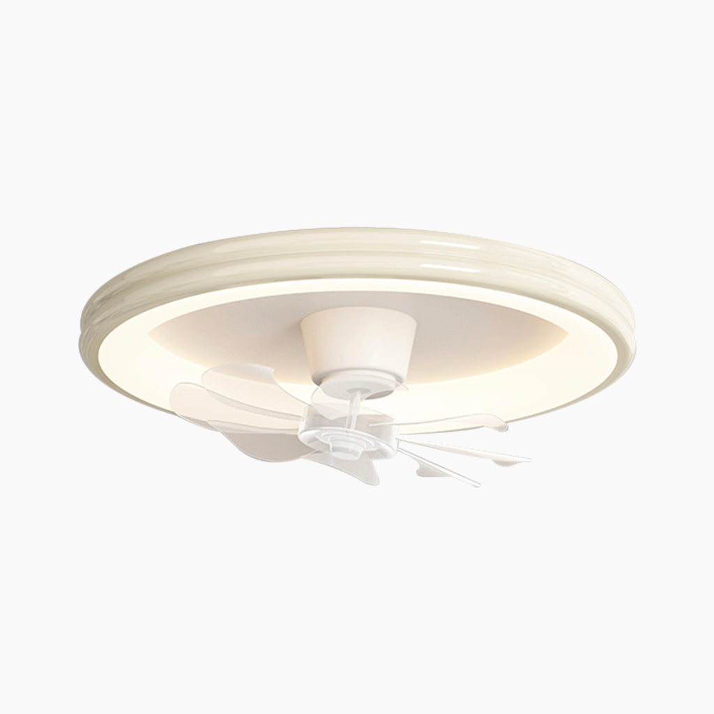Ceiling Fan with LED Bright Light Flush Mount Cream, 5 Colors