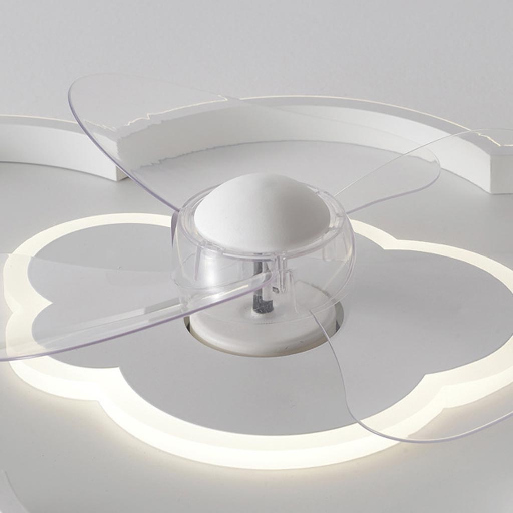 Ceiling Fan with Dimmable LED Light, Creative Cloud/White