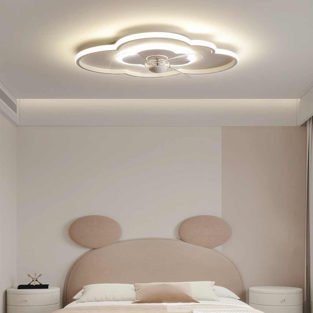 Ceiling Fan with Dimmable LED Light, Creative Cloud/White