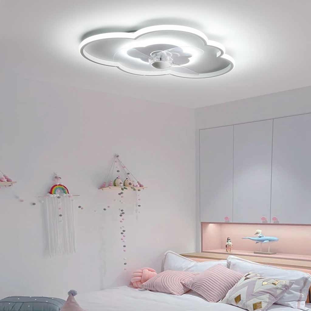 Ceiling Fan with Dimmable LED Light, Creative Cloud/White
