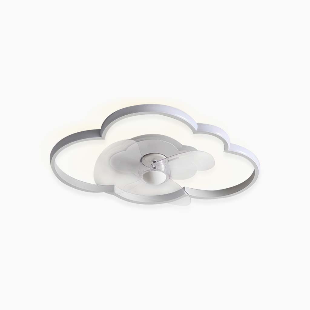Ceiling Fan with Dimmable LED Light, Creative Cloud/White