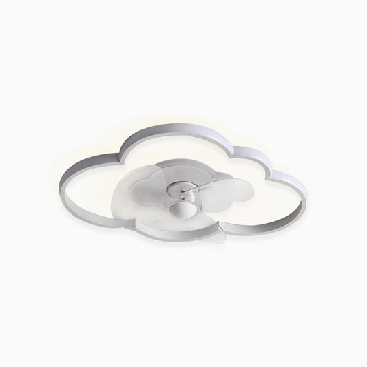 Ceiling Fan with Dimmable LED Light, Creative Cloud/White