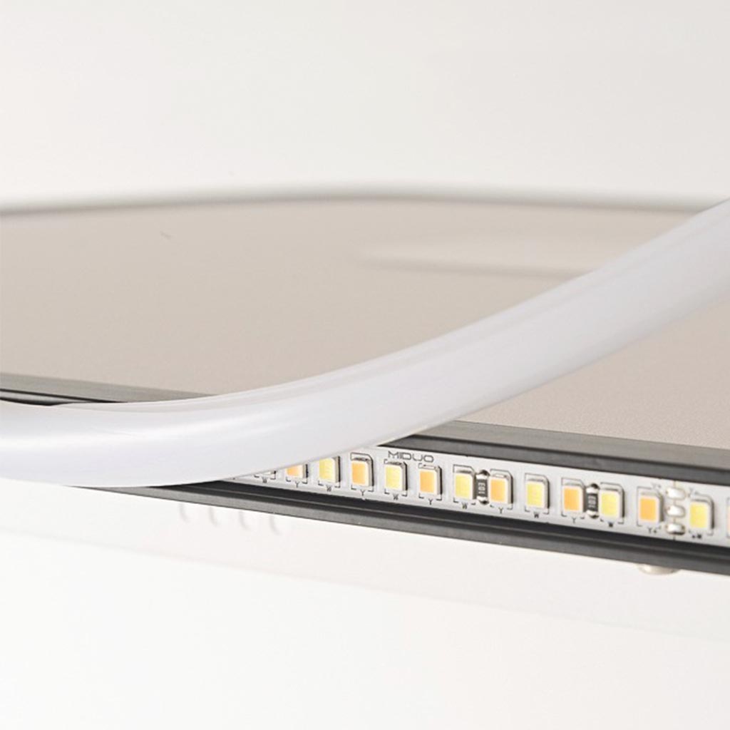 Ceiling Fan with LED Light Minimalist Silent Round, White