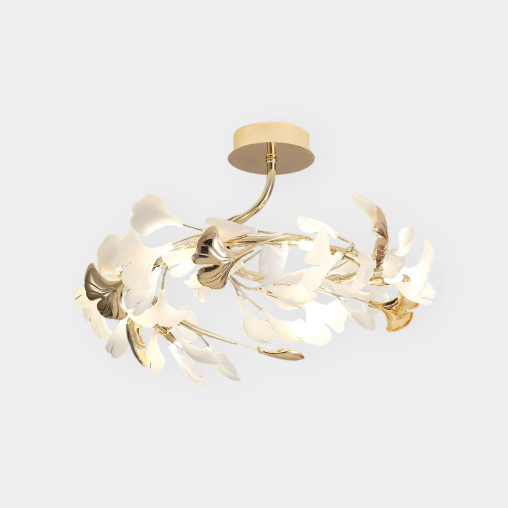 Ceiling Light Modern Art Deco Ceramic Ginkgo Leaves