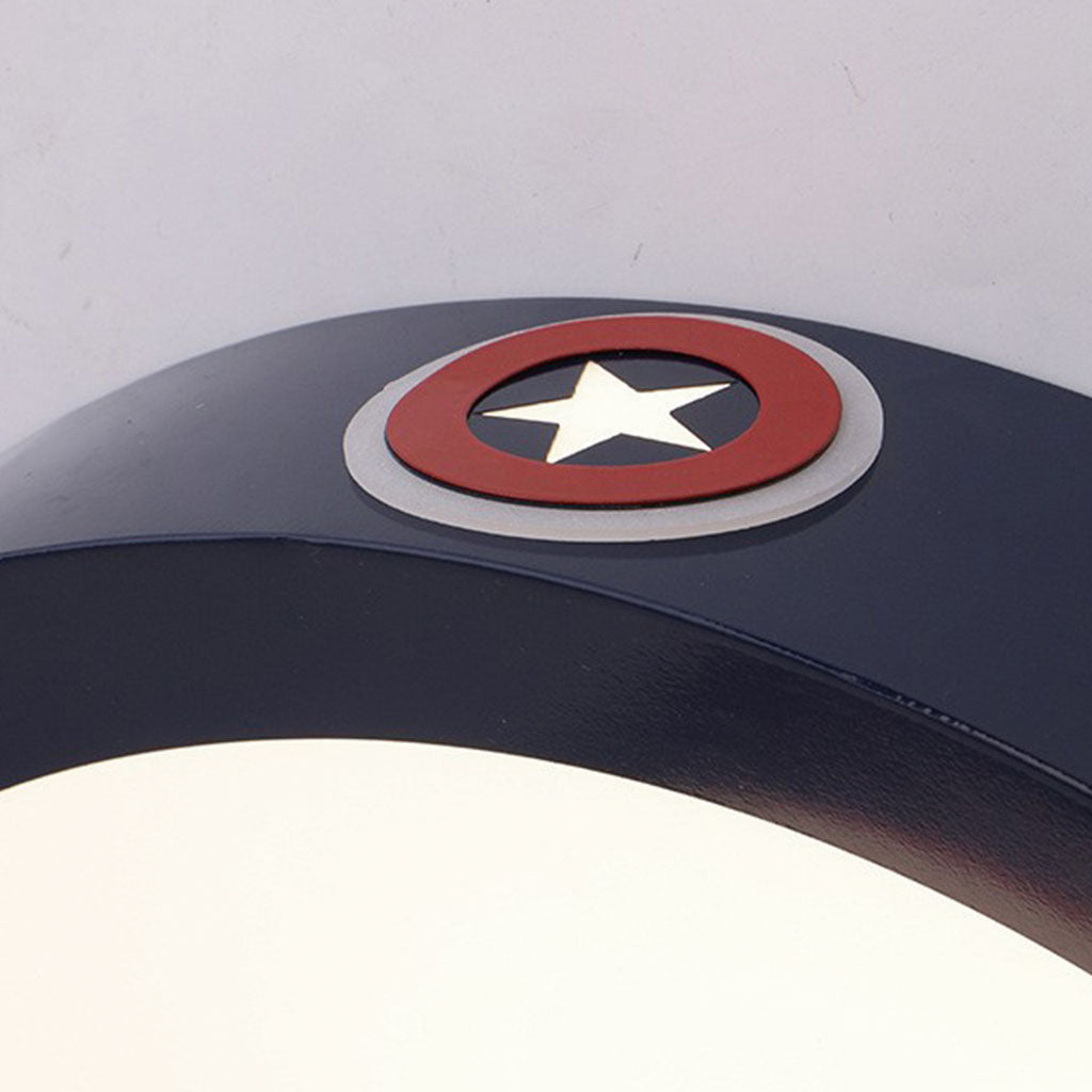 Ceiling Light Kids Bedroom Captain America Shield with Star, Iron & Acrylic