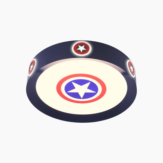 Ceiling Light Kids Bedroom Captain America Shield with Star, Iron & Acrylic