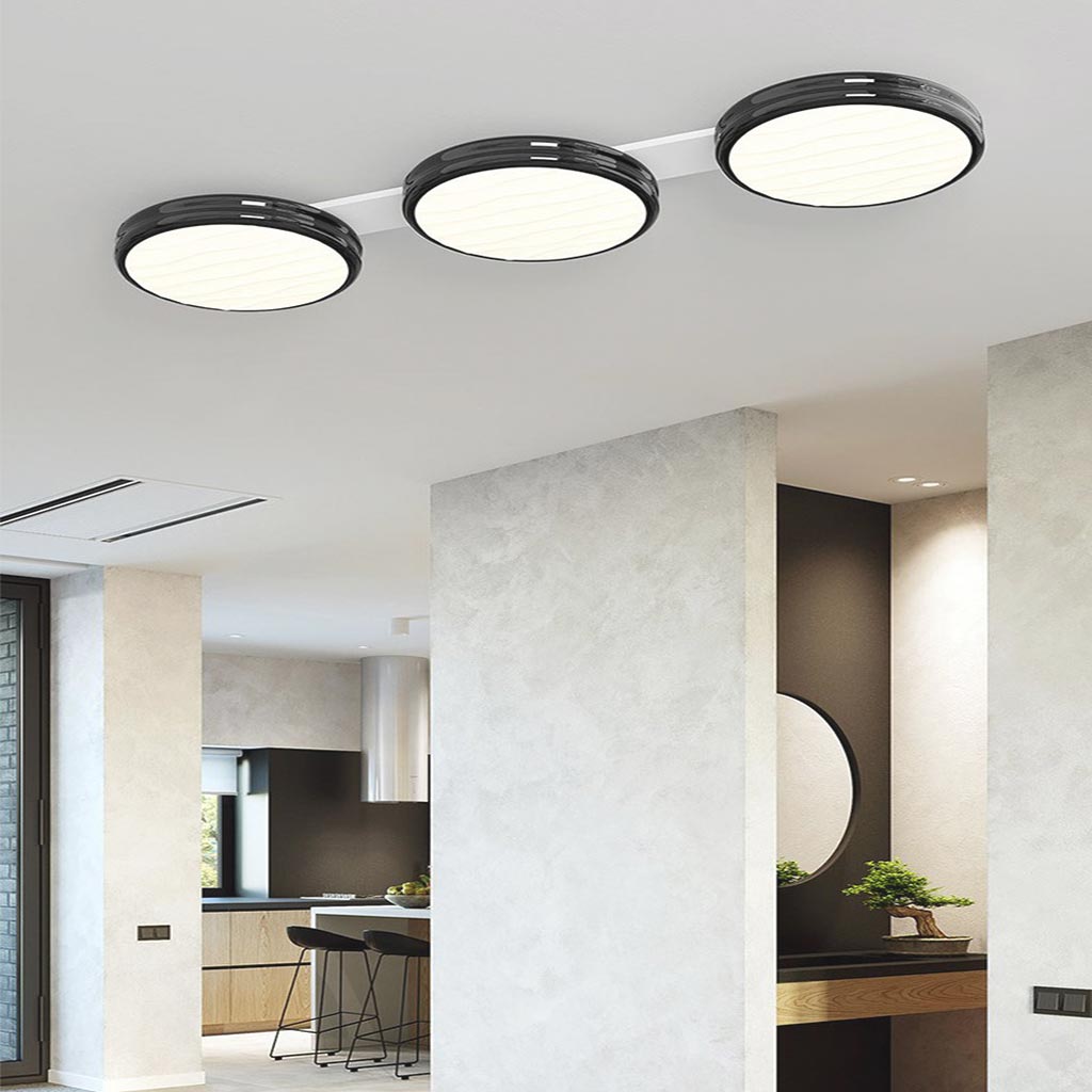 Ceiling Light Flush Mount Modern Minimalist Round LED Full Spectrum, 4 Colors