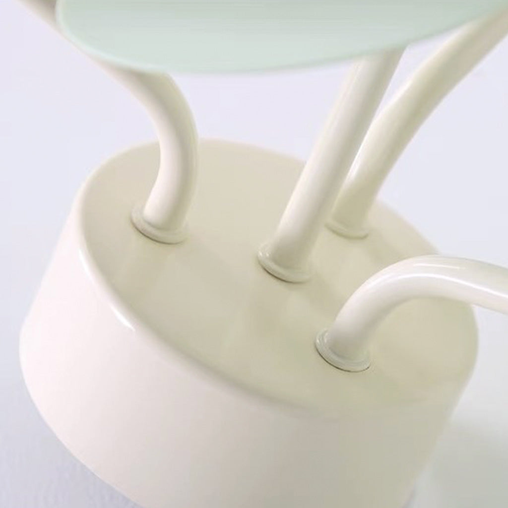 Ceiling Light Cream Glass Globe Branch, Green Leaves