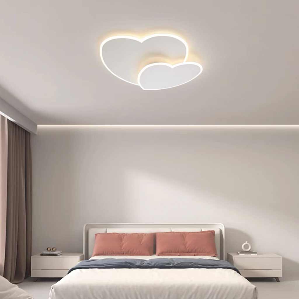 Ceiling Light Minimalist Heart Shape LED for Girls Room, White