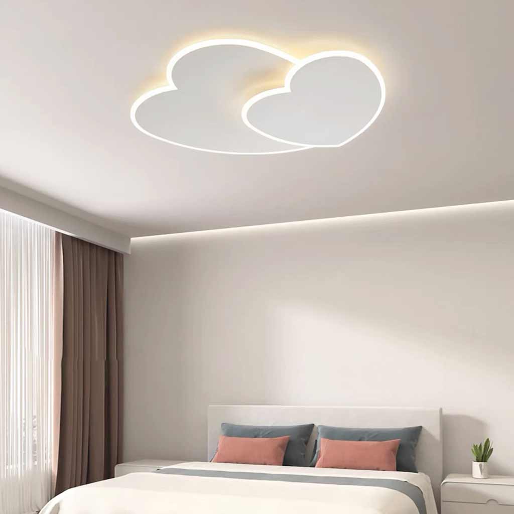 Ceiling Light Minimalist Heart Shape LED for Girls Room, White