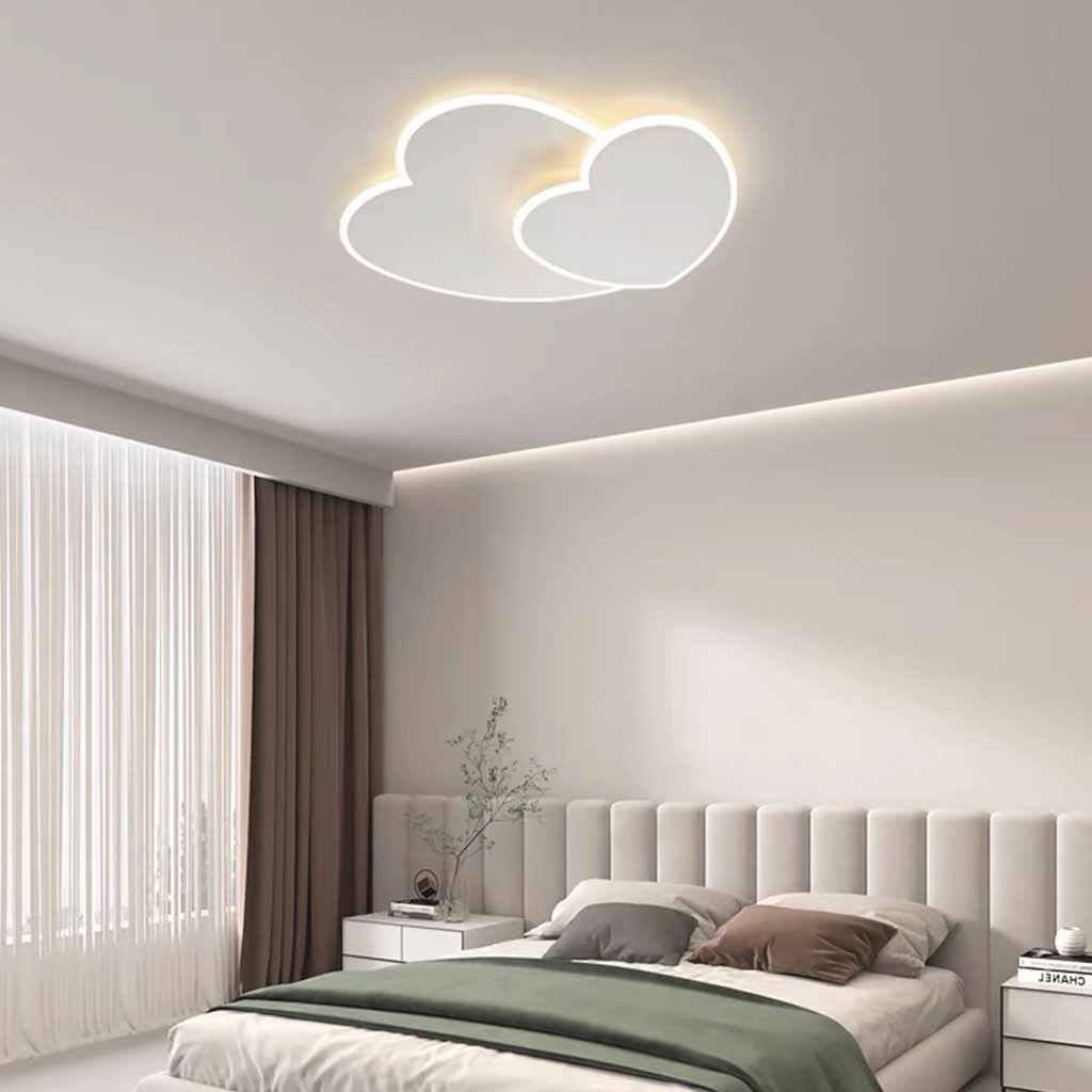 Ceiling Light Minimalist Heart Shape LED for Girls Room, White