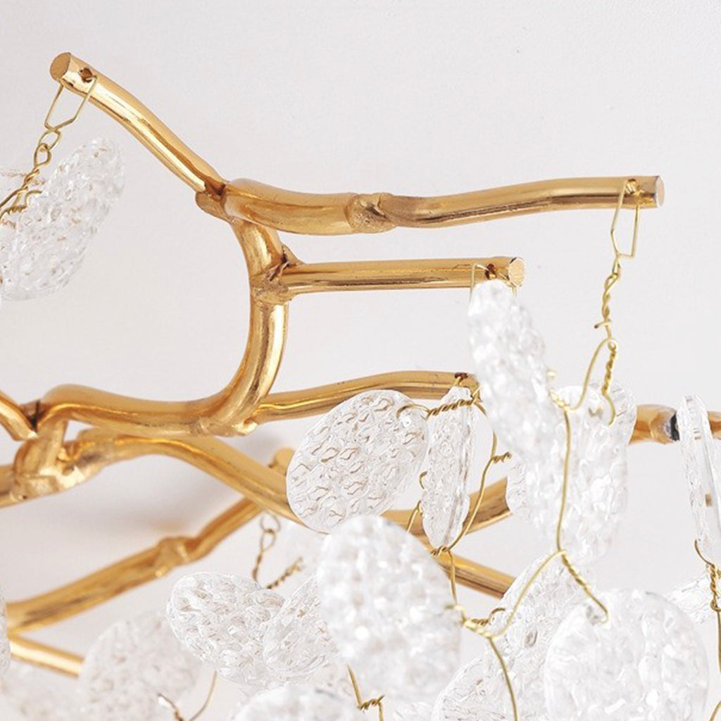 Flush Mount Chandelier Ceiling Light Modern Branch Crystal Leaf