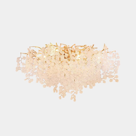 Flush Mount Chandelier Ceiling Light Modern Branch Crystal Leaf