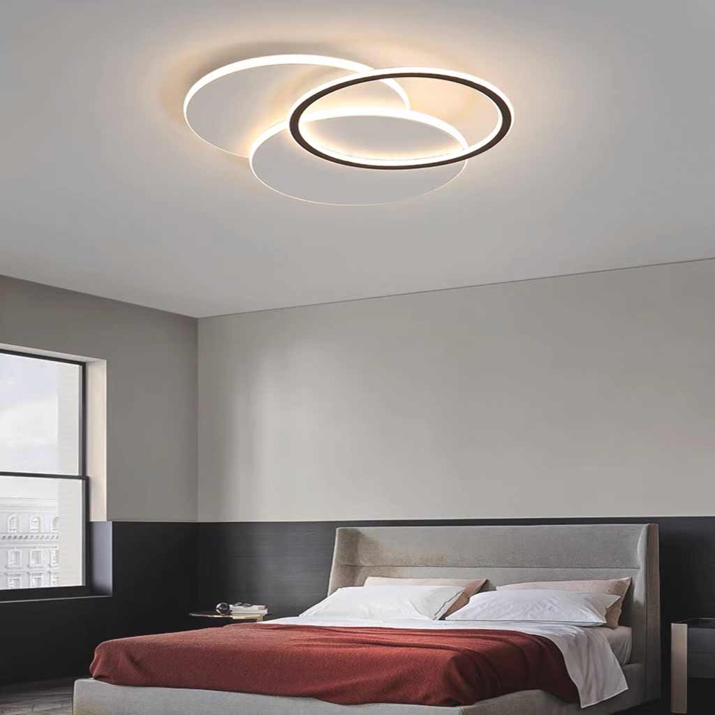 Ceiling Light Nordic Geometric Dimmable LED, White & Black