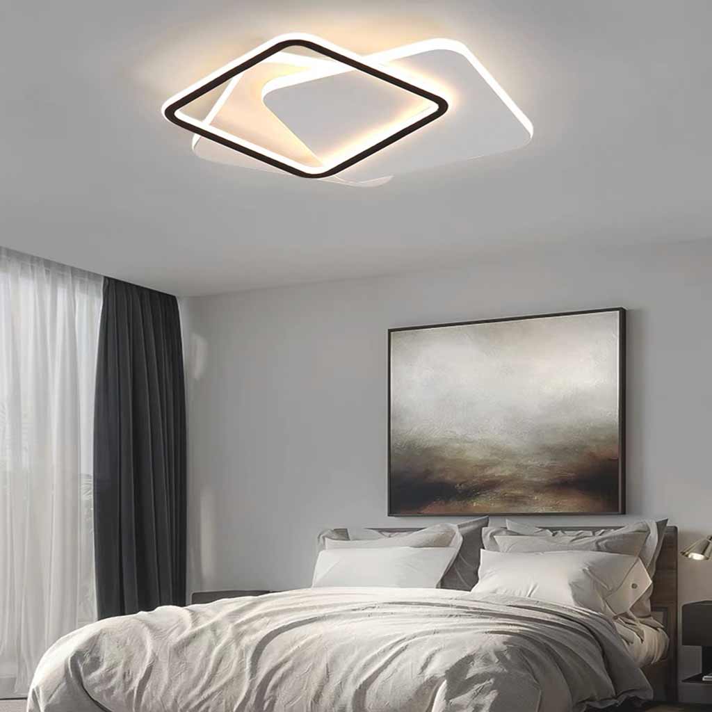 Ceiling Light Nordic Geometric Dimmable LED, White & Black