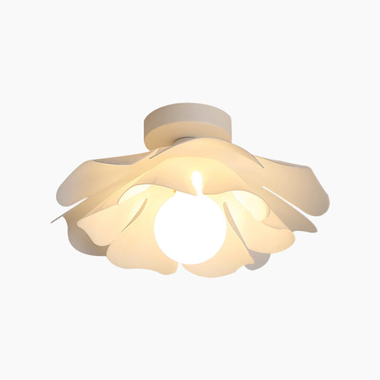 Ceiling Light Semi-Flush Mount Unique Acrylic Flower, White