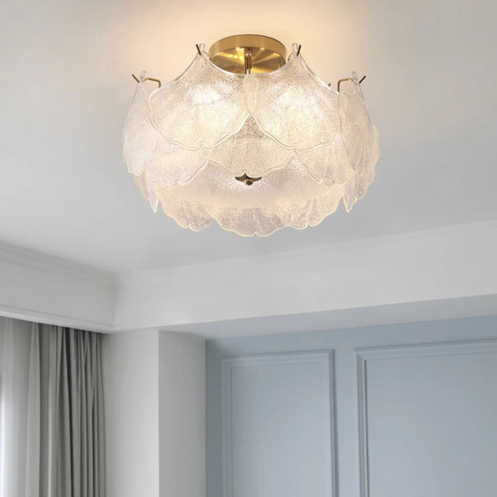 Chandelier/Flush Mount Ceiling Light Unique Glass Ginkgo Leaf