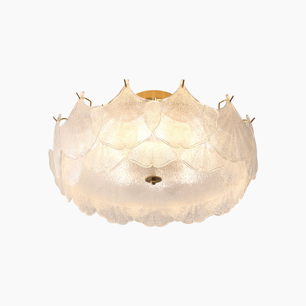 Chandelier/Flush Mount Ceiling Light Unique Glass Ginkgo Leaf