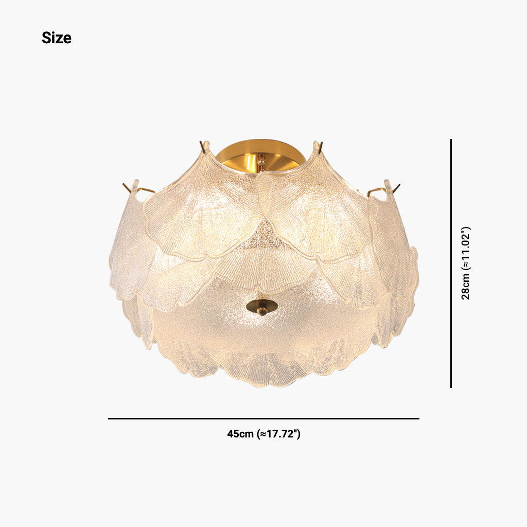 Chandelier/Flush Mount Ceiling Light Unique Glass Ginkgo Leaf