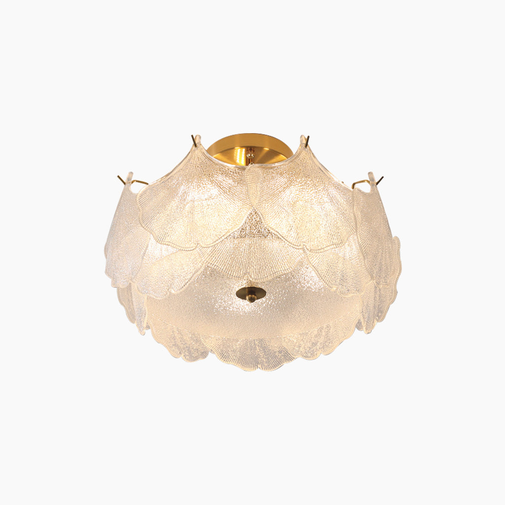 Chandelier/Flush Mount Ceiling Light Unique Glass Ginkgo Leaf