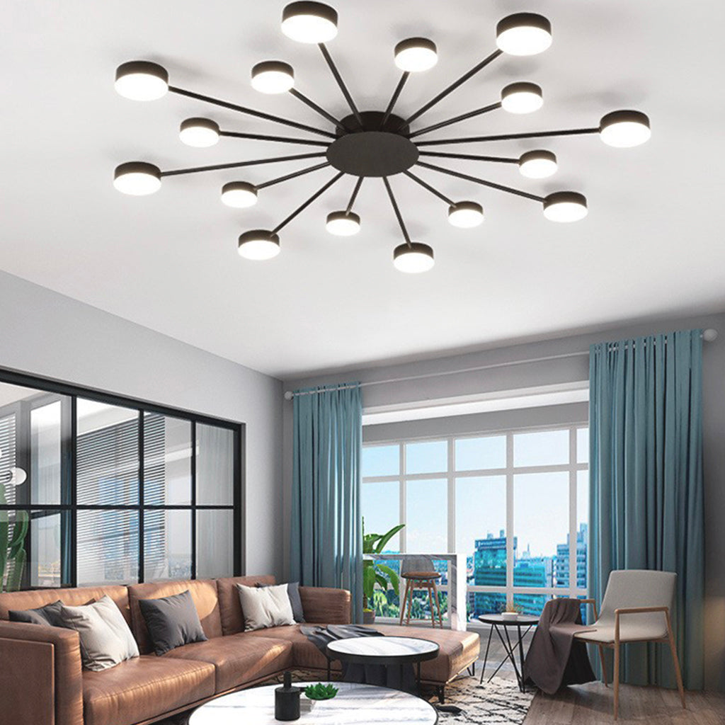 Ceiling Light Modern Unique Sputnik LED, Black / Gold