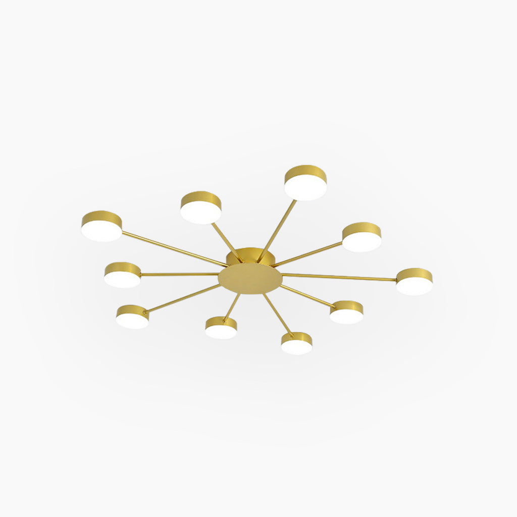 Ceiling Light Modern Unique Sputnik LED, Black / Gold