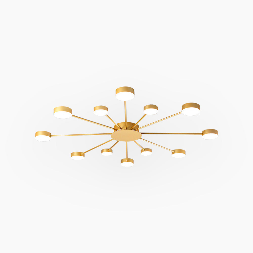 Ceiling Light Modern Unique Sputnik LED, Black / Gold